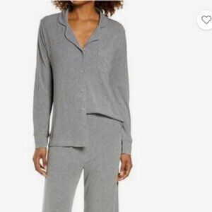 SKIMS Gray Button-Up Top